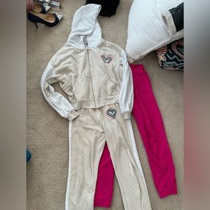 Adorable sweatsuit and terez pink sweatpants as an added bonus!